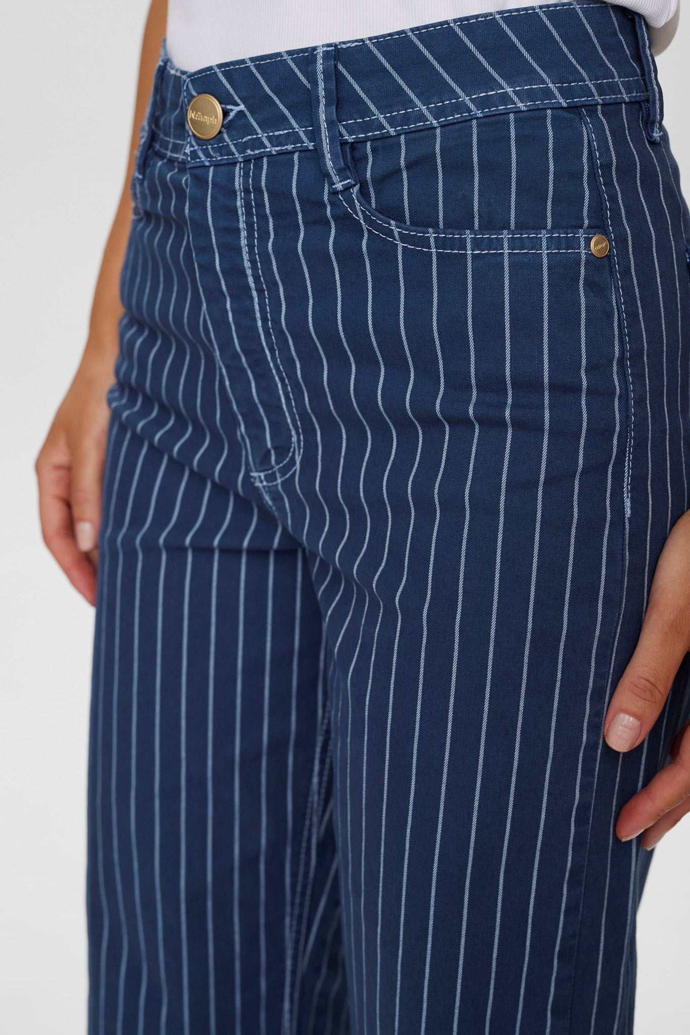 Wijde Hoge Taille Broek Gestreept Comfortabel Model