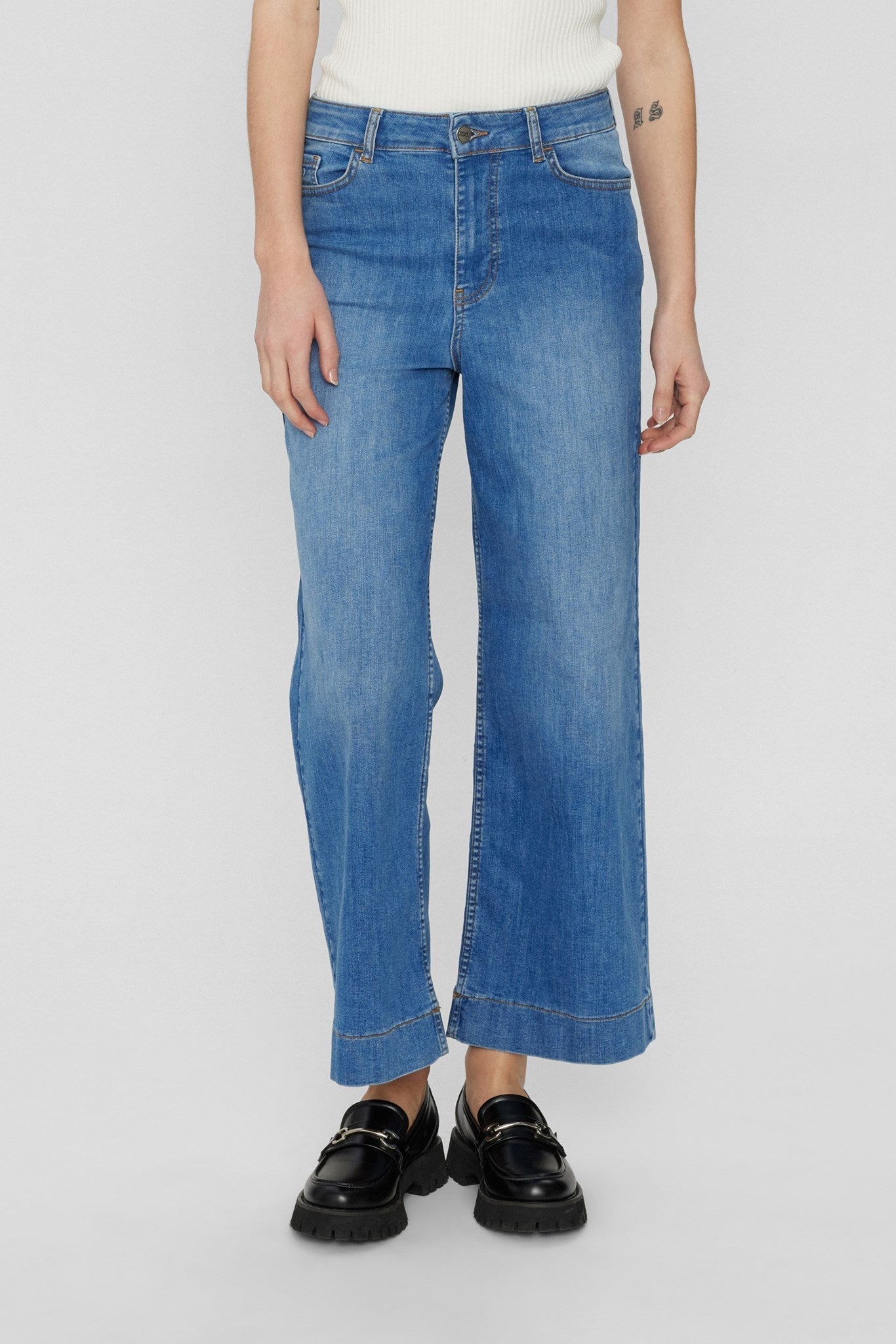 Hoge Taille Jeans Comfortabel Zittend Wijd Model - StudioMarella