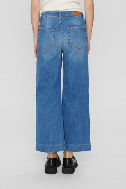 Hoge Taille Jeans Comfortabel Zittend Wijd Model