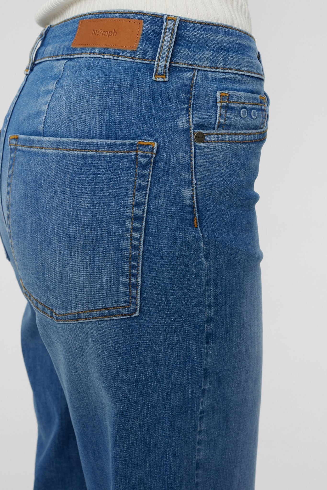 Hoge Taille Jeans Comfortabel Zittend Wijd Model