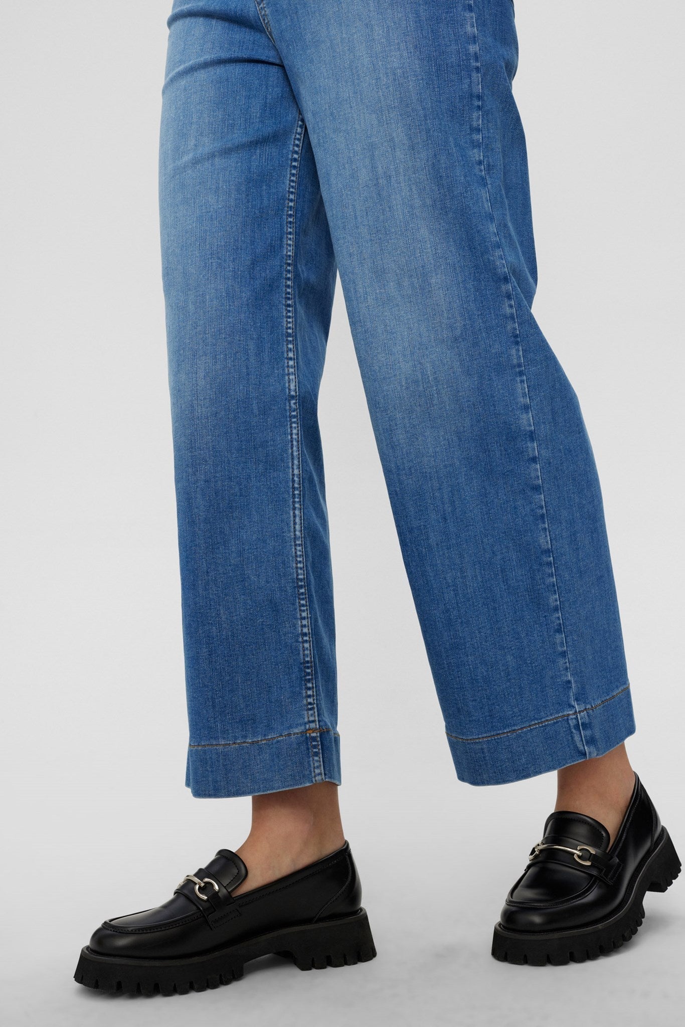 Hoge Taille Jeans Comfortabel Zittend Wijd Model
