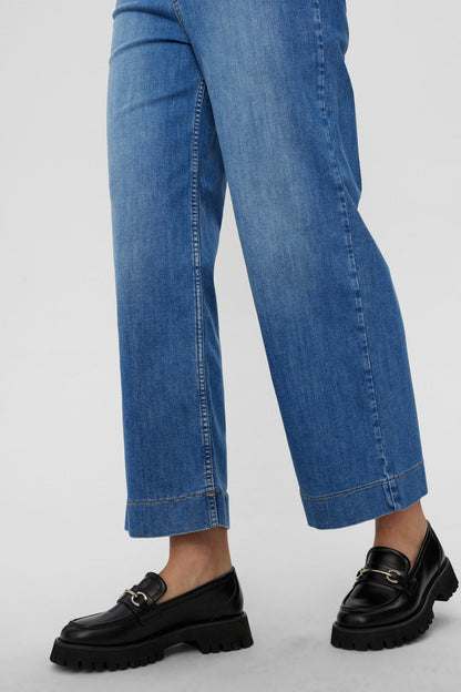 Hoge Taille Jeans Comfortabel Zittend Wijd Model