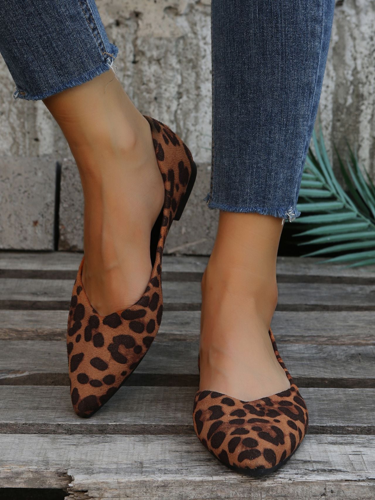 Dames Ballerina's Panterprint Flats Elegant Leer