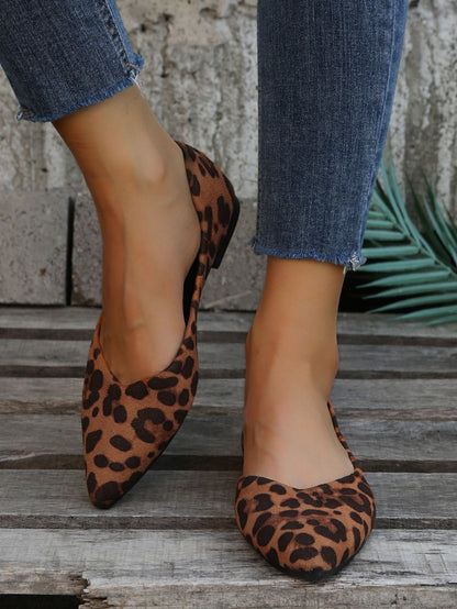 Dames Ballerina's Panterprint Flats Elegant Leer