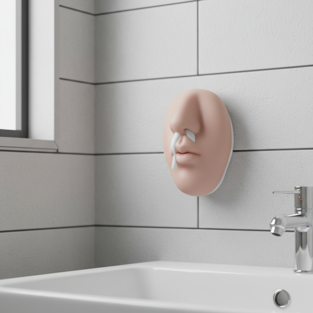 Humoristische Neuszeeppomp — Wandmontage Zeepverdeler met Realistisch Neusontwerp voor Grappige Sfeer