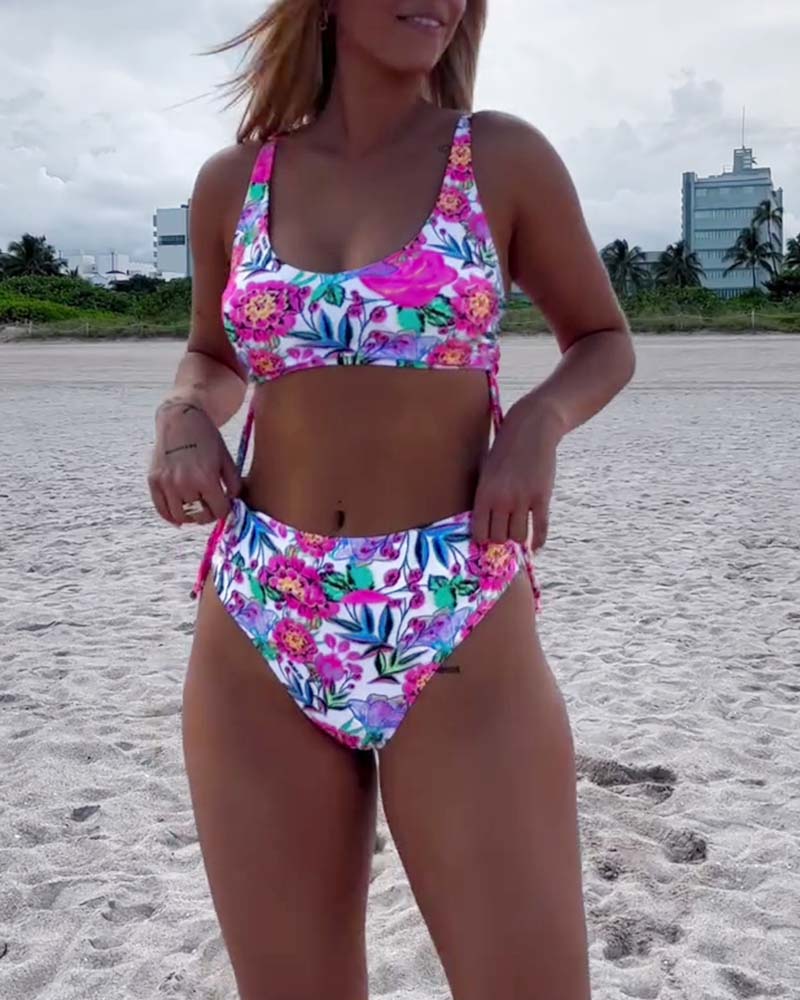 Vrouwelijke Bedrukte Bikini Set Zomer Badmode