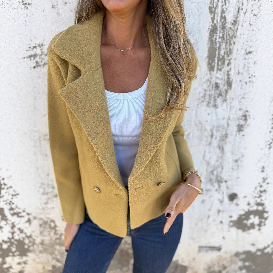 Dames Blazer Jas Zwart Met Knopen Stijlvolledig