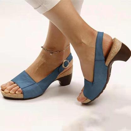 Dames Platformsandalen Ronde Neus Kunstleer Rubberen Zool Casual Comfort Schoenen Maat 36-43