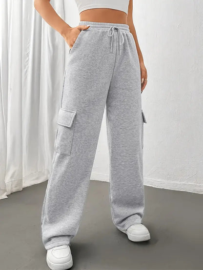 Dames Joggers Rechte Zijzakken Sportieve Broek
