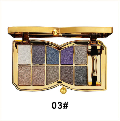 10-Kleurige Glitteroogschaduw Palet – Hoogglans Shimmer Poeder Make-up voor Glamoureuze Oogmake-up – Intense Pigmentatie