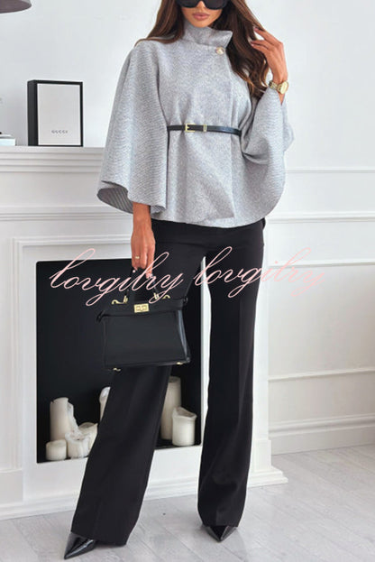 Dames Cape Top Zwart Elegante Stijl