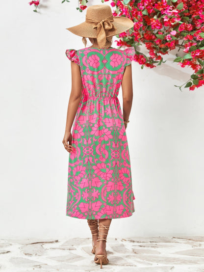 Zomerjurk Korte Mouwen Bloemenprint Vrouwelijk Design