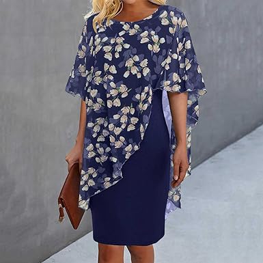 Vrouwelijke Zomerjurk Bloemenprint Jurk met Korte Mouwen - StudioMarella
