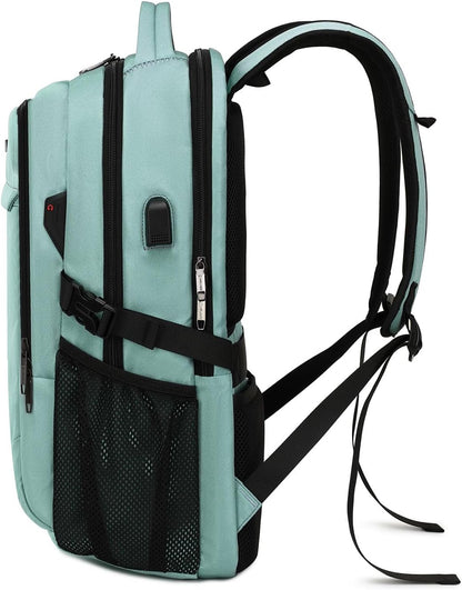 Waterdichte Laptop Reisrugzak met USB-Oplaadpoort & Georganiseerde Opslag – 13-17 Inch