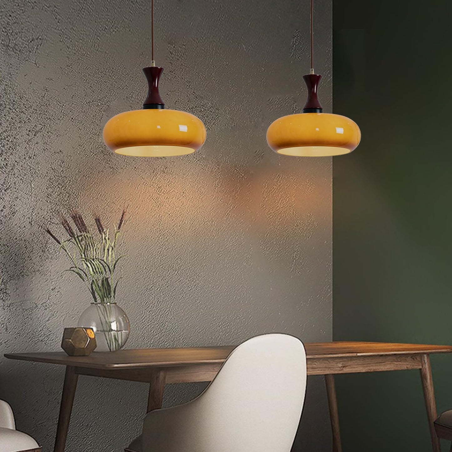 Hanglamp Glas Hout E27/E26 Woonkamer Eetkamer Slaapkamer Retro Vintage Verlichting