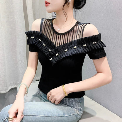 Vrouwelijke Off-Shoulder T-Shirt Zomerjurk Stijl - StudioMarella