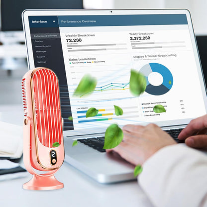 Draagbare Ventilator met 720° Rotatie Oplaadbaar - Stille USB Tafelventilator voor Bureau Thuis Kantoor