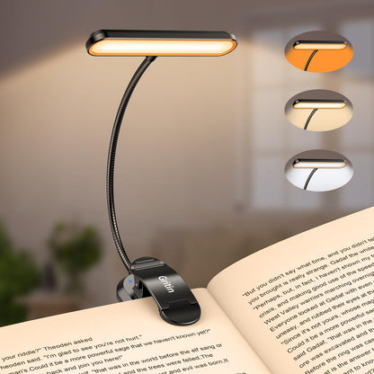 Oplaadbare Leeslamp met 19 LEDs – 3 Kleurtemperaturen & 5 Helderheidsniveaus – Flexibele Nek Verstelbaar – Klemontwerp voor Boek & E-reader – USB-C – Ideaal voor Nachtelijk Lezen
