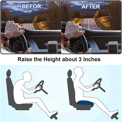 Verhogend Autokussen voor Volwassenen – Ergonomisch Memory Foam Zitverhoger met Antislip