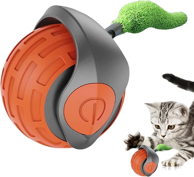 Interactieve Kattenspeelbal met Bewegingssensor en Veer – Autonoom Speelgoed