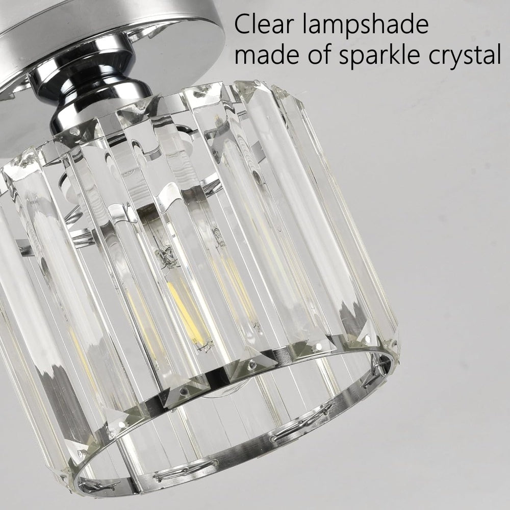 Plafondlamp Kristal Zwart Zilver Goud E27 Opbouw Modern Hal Woonkamer