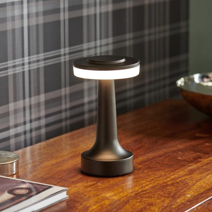 Tafellamp Draadloos Oplaadbaar Dimbaar Metaal LED 3 Lichtkleuren USB-C Goud Zilver Zwart Retro Restaurant Bar Nachtkastje Sfeerlamp Draagbaar