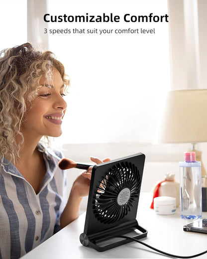 Tafelventilator USB 3 Standen Stil Bureau Slaapkamer Compact Zwart Bureauventilator Mini Ventilator Zomer