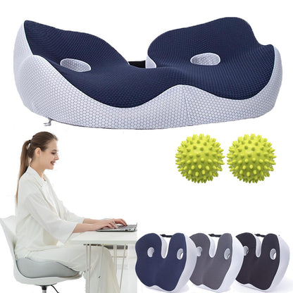 Ergonomisch Zitkussen met Geheugenschuim – Pijnverlichting Stuitbeen, Ischias & Bekken – Ademende Hoes
