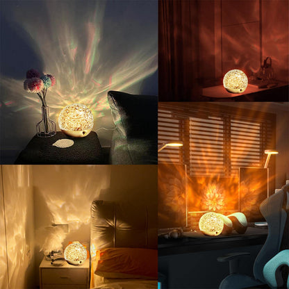 Projectielamp Golfprojectie 360° Draaibaar Dimbaar USB Slaapkamer Sfeerverlichting Kristallen Bol Wand Plafond