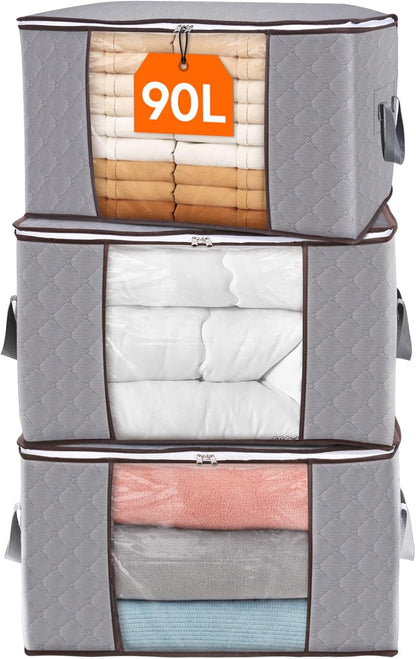 Opbergbox Met Venster Opvouwbaar 35-90L Kleding Opbergdoos Met Rits
