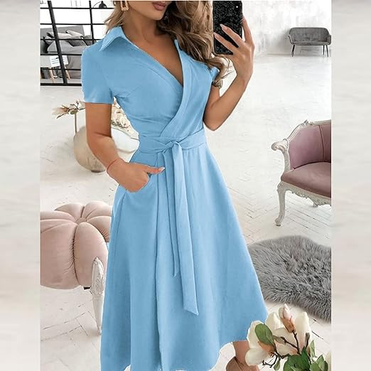 Lange Mouwen Jurk voor Vrouwen Elegante Zomerjurk
