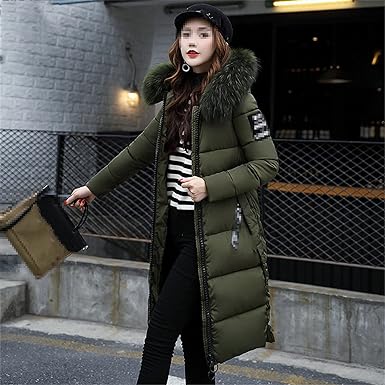 Dames Pufferjas Warme Winterjas met Faux Fur Capuchon