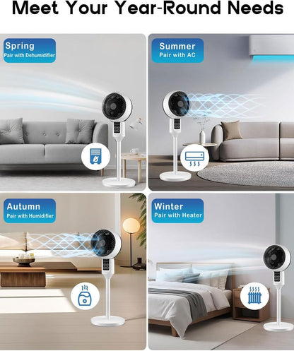 Staande Ventilator met 3D Oscillatie Afstandsbediening Stil Verstelbaar 3 Standen Timer Koeling Luchtcirculatie