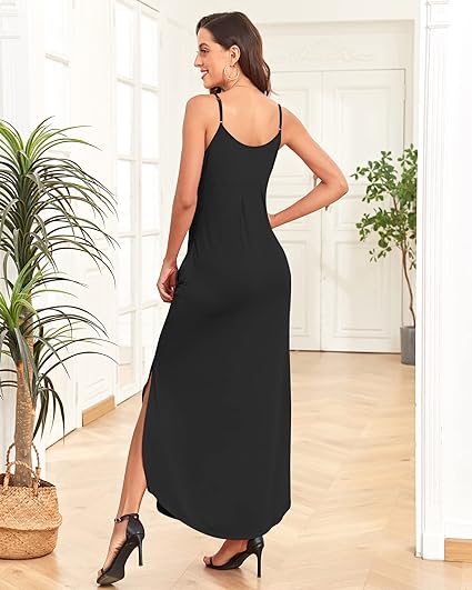 Vrouwelijke Zomerjurk Maxi Jurk Spaghettibandjes Lange Jurk