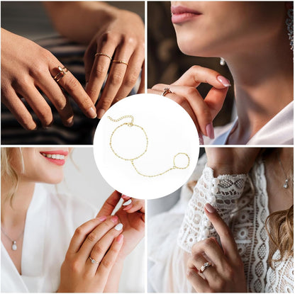 Gouden Handketting Armband Set voor Vrouw