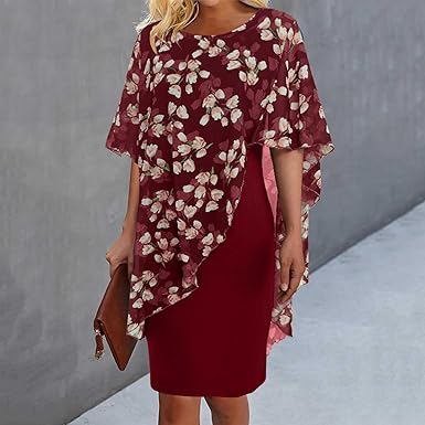 Vrouwelijke Zomerjurk Bloemenprint Jurk met Korte Mouwen