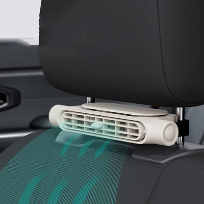 USB-Autoventilator voor Hoofdsteun 3 Snelheden Verstelbaar voor Voor- en Achterpassagiers Bladeloos Veilig Stil Compact