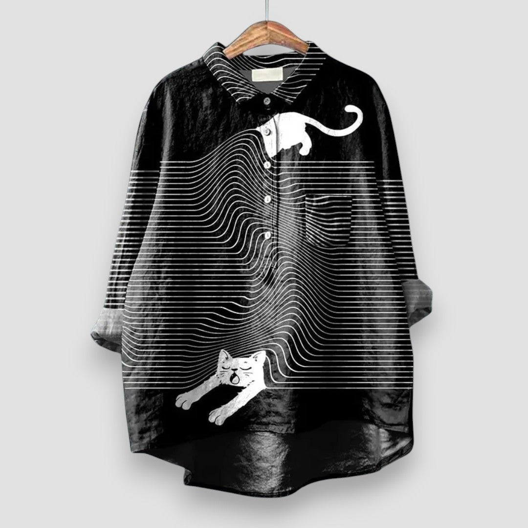 Dames Blouse Met Print Regular Fit