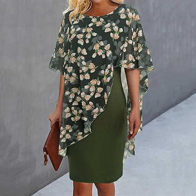 Vrouwelijke Zomerjurk Bloemenprint Jurk met Korte Mouwen