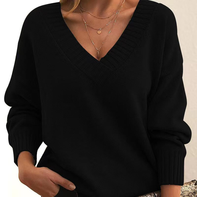 Dames Trui Gebreid V-hals Elegante Basisstijl