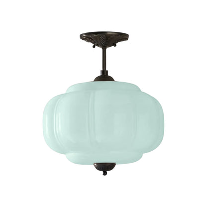 Vintage Melkglazen Hanglamp met Gegolfde Rand – Scandinavische Sfeerverlichting voor Keuken en Slaapkamer