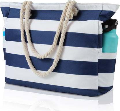 Waterdichte Strandtas XXL met Rits Zandafwerend Shopper Zwembad Sporttas Dames Handvat Zwemtas Vakantie