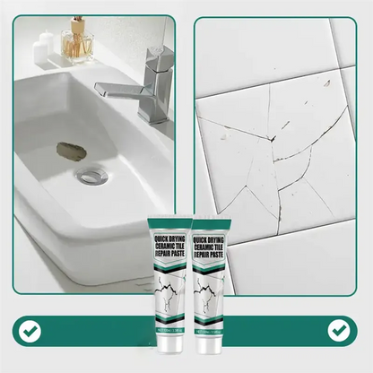 Tegelreparatiepasta 100ml Keramiek Porselein Marmer Badkamer Keuken Scheuren Chips Waterdicht Sneldrogend Vloerreparatie Wandtegel Herstellen