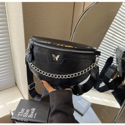 Dames Crossbody Tas met Ketting Detail Hippe Stijl → Dames Crossbody Tas Ketting Detail Chic Design
