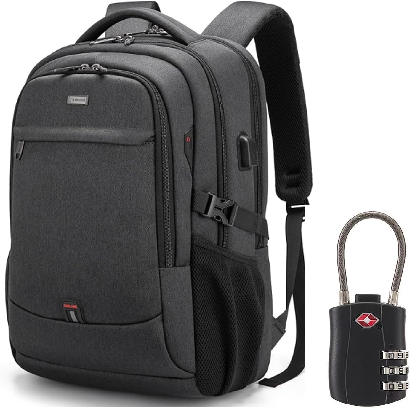 Waterdichte Laptop Reisrugzak met USB-Oplaadpoort & Georganiseerde Opslag – 13-17 Inch