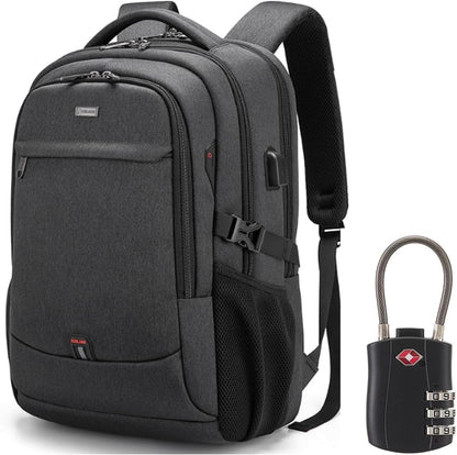 Waterdichte Laptop Reisrugzak met USB-Oplaadpoort & Georganiseerde Opslag – 13-17 Inch