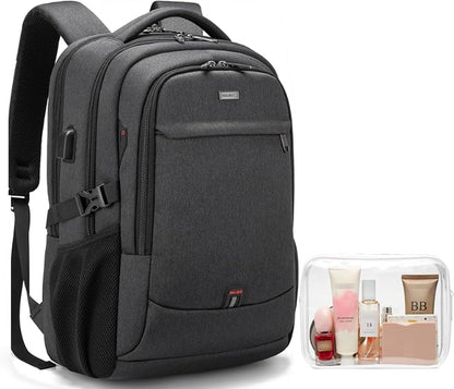 Waterdichte Laptop Reisrugzak met USB-Oplaadpoort & Georganiseerde Opslag – 13-17 Inch