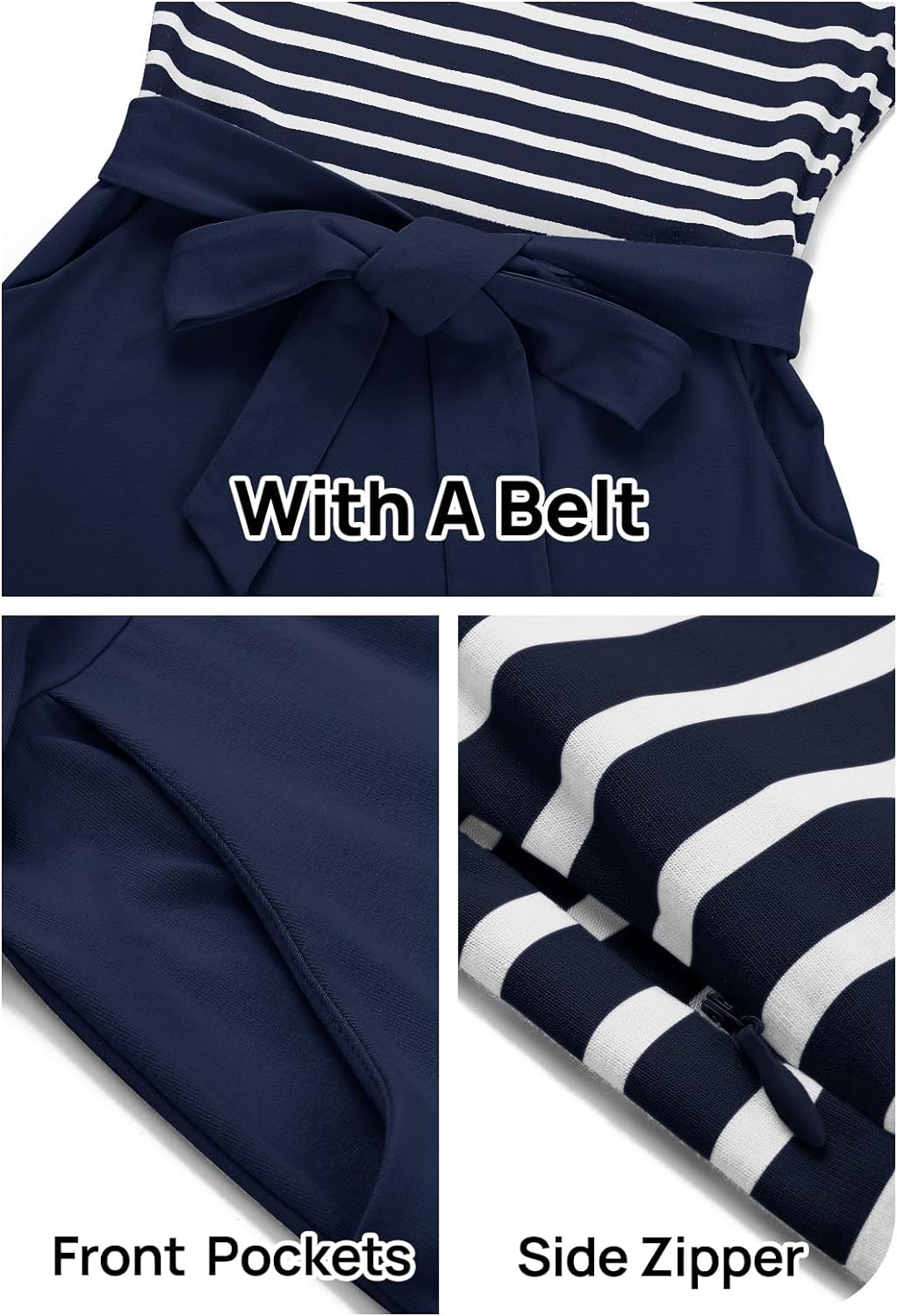 Zomerjurk Midi Gestreept T-shirt Jurk voor Vrouw