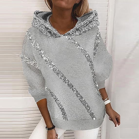 Dames Glitter Trui Hoodie Pailletten Jurkje - StudioMarella