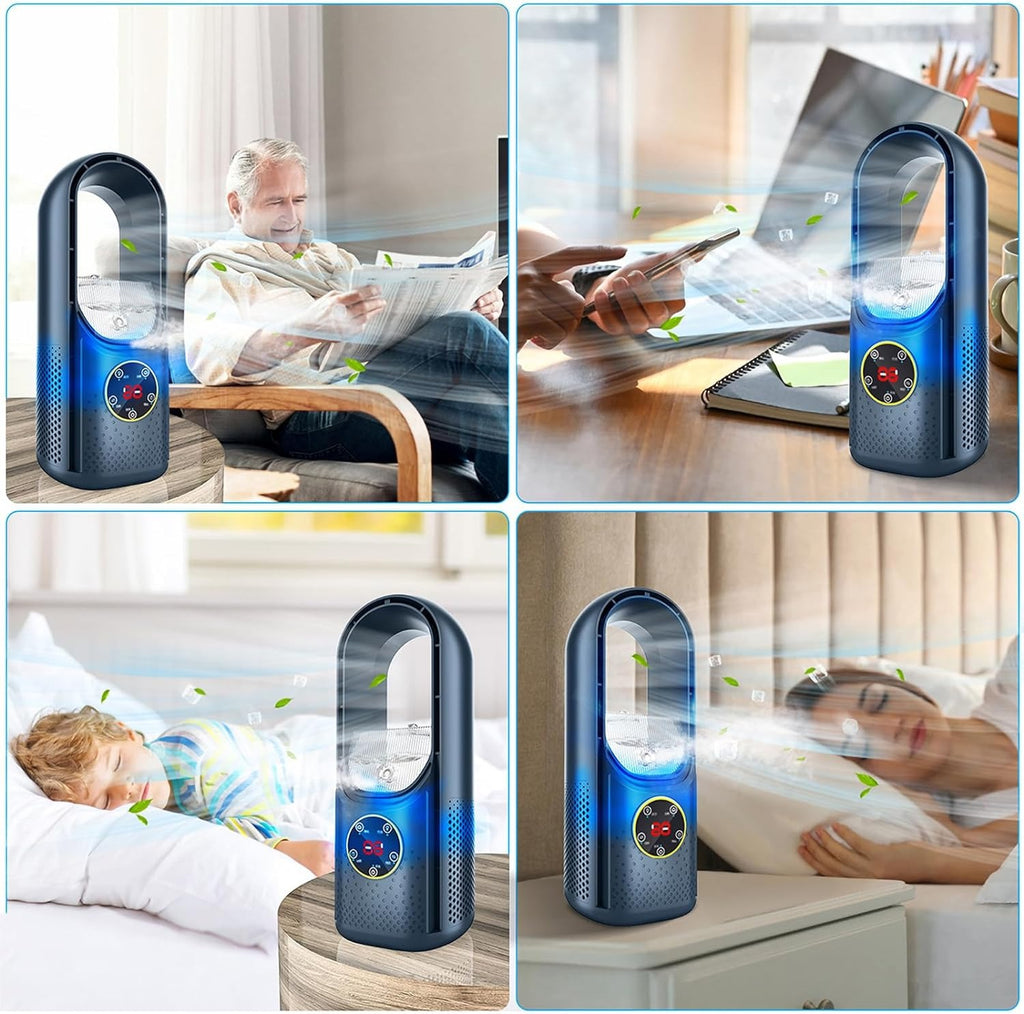 Draagbare Aircooler USB Mini Ventilator 6 Standen 100ml Slaapkamer Bureau Stil Energiezuinig Wieltjes Afstandsbediening